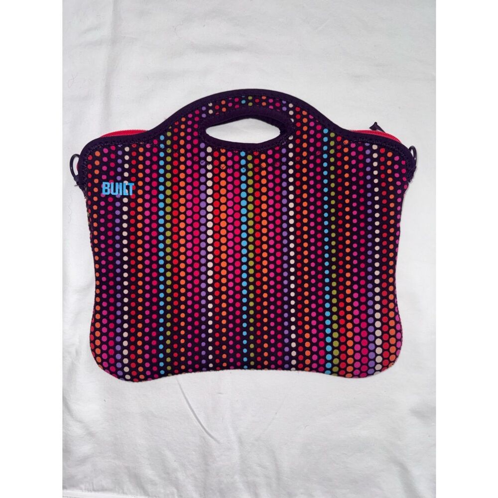 BUILT NY Neoprene Laptop Bag / Sleeve - Vibrant Polka Dot Microdot Pattern